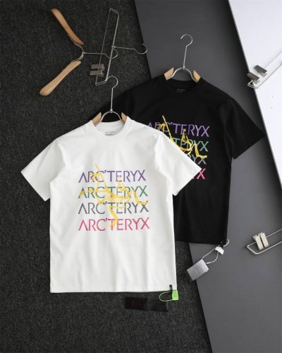 顶级复刻 Arc'teryx 始祖鸟夏季新款七彩Logo印花短袖T恤 官网同步 男女同款 小红书热门爆款 各大网红博主纷纷上身 强烈推荐 面料：32S双纱300