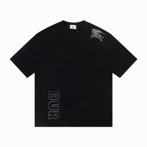 w381# 款式：2025新款巴宝莉Burberry短袖T恤 材质：高版本300G双纱精梳棉 尺码： S～Xl 颜色：黑色