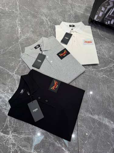 Fendi 25Ss经典翻领polo衫！精致小怪兽3D绣花.全棉双珠地230克重面料打造，品牌特有Ff提花.色彩层次丰富.上身贼帅.简约大方时尚！ 颜色：黑色.