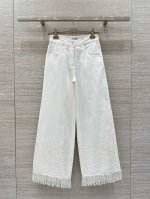 高端原单品质 认准我家品质Coco 女孩穿搭 25S新品重工亮片流苏牛仔裤超重工的一款 少女收割机 手工剪裁的流苏非常有层次感 Bling Bling珠片超级高