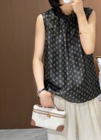 真丝桑波缎香云纱工艺上衣领口对丝，S Xl