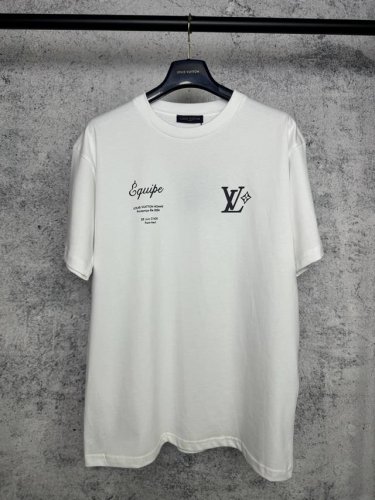 高定官方品质 louis Vuitton*路易威登 lv菲董新款员工字母印花短袖T恤 定制280克32支全棉双纱紧密爽滑面料 布面干净 布纹清晰 手感非常细腻扎