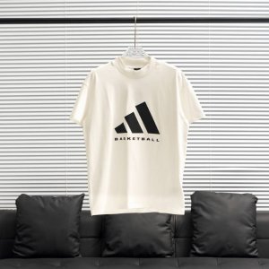 工厂p直供 Adidas丨阿迪达斯Basketball篮球运动短袖T恤 配色：白色收口领 尺码：Xs-Xl