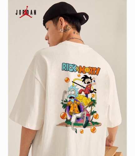 80 260G重磅纯棉 Air Jordan “Rick Andmorty”恶搞七龙珠 瑞克和莫蒂七龙珠联动 休闲宽松短袖T恤 男女同款 情侣款 面料工艺： 1