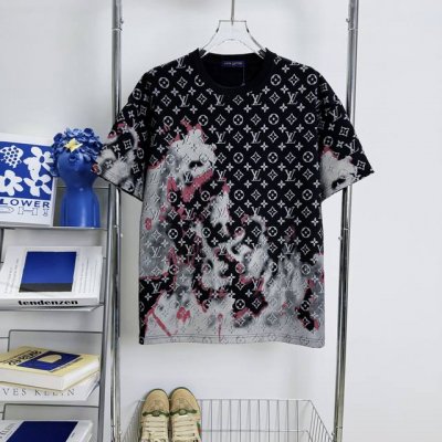 164 当天到货 现货现配 Louis Vuitton 路易威登25Ss 火烧云老花满印 短袖T恤 独家首发高定 面料采用320克重双纱精梳棉，定制32支双股螺