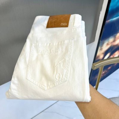 polo Ralph Lauren 劳夫拉伦、2025S早春新品男士商务休闲牛仔裤，简约白牛时尚款没有过多的标志点缀、视觉非常干净、独特的面料颜色、在清凉的夏季