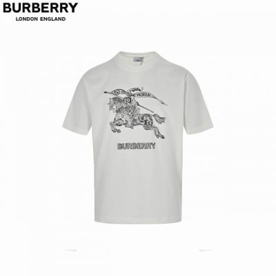 巴宝莉 Burberry刺绣绣花Logo战马 短袖 重磅240G定制32支原版面料 采用定制定染高克重原版面料 螺纹舒适不变形质感无敌 1：1原版开模 Zp开发