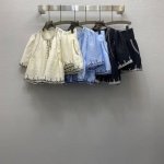 va*25Ss 重工定位绣花精致圆领泡泡袖上衣半裙套装 高级面料 颜色:图片3色 面料 绣花天丝棉面料 Smlxl