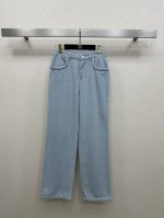 25Ss Chane *新款牛仔裤 定制五金配件 面料柔软 穿着舒适无束缚感 复古满满的慵懒风 直筒版型 显高显瘦巨好穿 宽松裁剪 轻松塑造超长腿型 Sml.