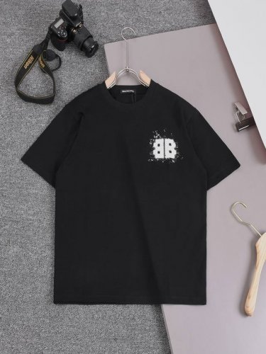 Bal 巴黎 甄选260克定制面料 顶级品质 精制网点丝印 字母绒面发泡工艺 男女同款 尺码S M L Xl Xxl 五个码 颜色 黑色 白色