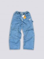 K034 Carhartt Wip卡哈多口袋日系工装风卡哈家联名系列卡哈特解构主义反转双膝牛仔裤 定制原版Logo扣，Ykk拉链门襟，顺滑易拉！ 很多位置都有套