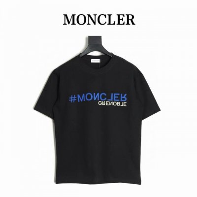 moncler 蒙口 25Ss 植绒字母短袖T恤 面料采用定制240G 26支特滑双股精棉平纹高密无尘全棉布料 前幅高密度加厚 走线平整 代工品质 全套定制辅料