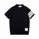 120 Thom Browne 汤姆布朗 四杠针织Polo衫 升级，灵感源自八十年代复古 原版面料 官方同款 Polo衫 定制 网纱毛衣针织面料 手感非常舒服