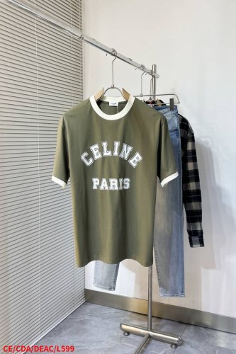 L599 Ceceline 新品字母印花 定制丝光全棉材质 质感光泽 透气性好 印花字母搭配同色包边 撞色简约高级 胸前做旧字母图案印花 高级品牌理念 常规版型