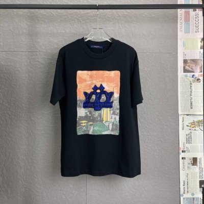 A41 louis Vuitton路易威登Lv 300高克重 高端烫钻工艺 宽松版型 男女同款 独家专供新款原单休闲短袖 高端定制 高版本 时尚百搭爆款 进口面