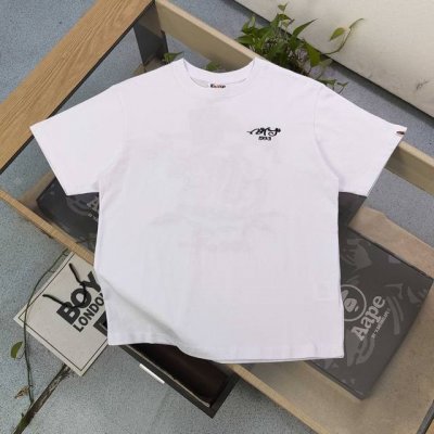 款号 Sc737 2025新款Bape猿人头重工刺绣老虎头图案Logo绣花休闲情侣短袖T恤 邂逅醒目黄棕迷彩猿人头图案 经典元素碰撞时尚火花 R标加持更显独特态