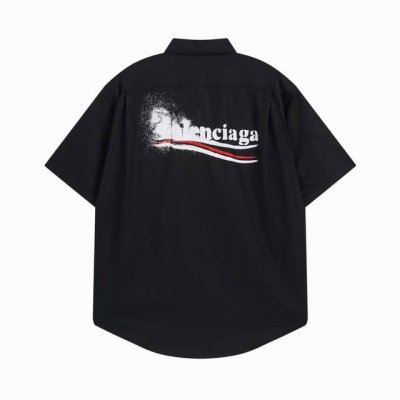 款号343 balenciaga涂鸦模糊可乐海浪衬衫短袖 可乐喷墨风 波浪可乐海浪经典恶搞涂鸦 新式Os裁剪设计,随意休闲的慵懒美感. 绝美的气质茧型款造就与众