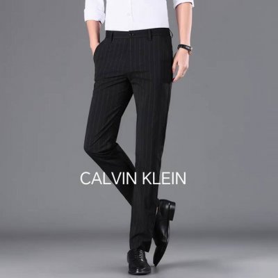 Calvin Klein Ck 英伦风条纹西裤男休闲裤商务正装直筒男士修身小脚长裤 经典商务休闲系列 版型干练沉稳但不失休闲， 是一条有内涵的好裤子， 微廓版简