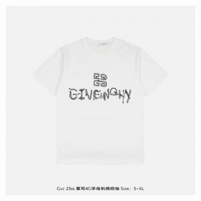 givenchy 纪梵希 25Ss 草写4G字母刺绣短袖 面料采用230克重精梳棉，定制32支1*1螺纹，成衣两遍水洗处理，面料舒适亲肤无异感，定制定染面料，纺