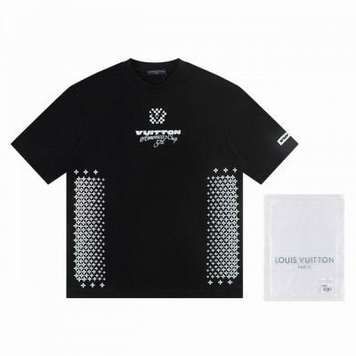 w2520# Louis Vuitto*2025最新款短袖 材质:采用高版本300G双纱精梳棉 尺寸:S M L Xl 颜色:黑色 白色
