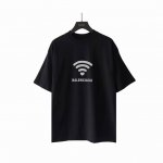 实拍细节图+细节图 巴黎世家 Balenciaga Wifi520限定短袖 椭圆机进口绒面发泡浆工艺 厚感度十足 还原正品印花厚度 不单单是胸前绒面印花 侧面看