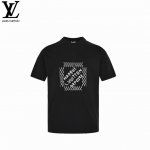 Louis Vuitton 路易威登 珍珠绣花短袖 超高品质印花 采用240克 32支双纱面料质感超赞100%纯棉 宽松版型 潮流男女同款 现货发售 支持市面任