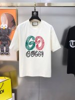 P210 G*Cci 古齐2025春夏新款原单男士圆领短袖T恤 专柜同步售卖 爆款高端品质 高版本 Os版型阔版 立体印胶字母Logo图案设计 定制进口双股10