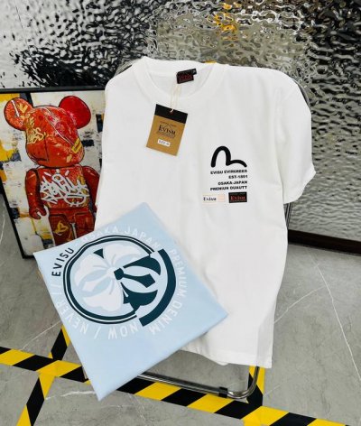 福神 带Nfc芯片识别高版本 Evisu 福神2025夏季新款印花休闲宽松情侣款 短袖T恤995 细节:版本一比一复刻，吊牌 领标 水洗 包装袋。水洗处有Nfc