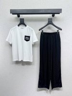D家老花人丝提花长裤+短袖T恤套装胸前Miss刺绣Golo高品质 尺码Sml