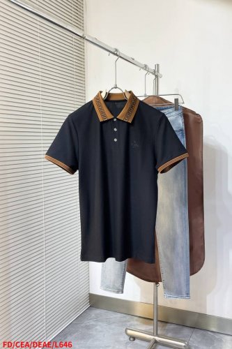 L646 Fdfendi 2025最新款短袖T恤，帅气时尚，胸前精致刺绣字母Logo，简约百搭款。面料棉 不仅挺括，保持潮流的廓形，又穿着舒适，纱织更细腻 尺码