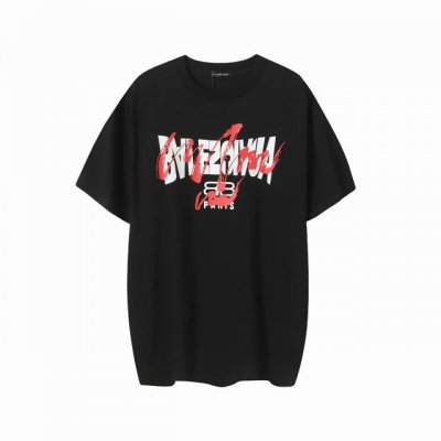 款号G670 新款Balenciaga巴黎世家Ss涂鸦字母情侣休闲短袖T恤 辅料：开模原版过鉴定领标100%真丝洗水标。正品代购级原版吊牌配套吊绳3D吊粒原版包