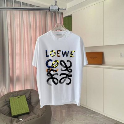 Loew*罗意威 2025夏季新款 个性字母Logo印花 定制面料300G 短袖T恤 男女同款 尺码：S M L Xl Xxl 五个码 颜色：黑色 白色 湖绿色