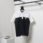 prada 普拉达 简约拼接短袖Polo衫 时尚型裁设计 兼具个性 简约不简单 客供精仿棉打造珠地材质面料,领口丝光面料编织，内里工整严密,手感柔软细腻上身舒适