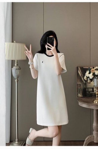 夏季法式大码宽松夏新韩版白色连衣裙S-Xl
