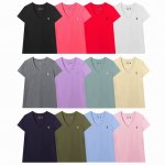 上新 Ralph Lauren拉夫劳伦V领小马刺绣短袖T恤 现货 品质保证 随意对比 Size：Xs S M L 颜色：白色 黑色 紫色 藏蓝 军绿 粉色 灰色