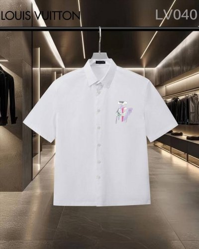 隔天出货 Louis Vuitt*On路易威登 爆款来袭 经典Logo印花短袖衬衫 2025Ss官网新款短袖 衬衫 衬衣，精美Logo印花 高端版本，专柜定制面