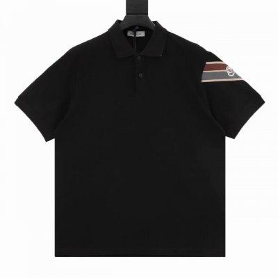 Moncler 蒙口 袖织带短袖polo衫 采用原版220G定制珠地面料，螺纹同缸定染对格对纹零色差。织带定做，2000码起订量。颜色、宽度比例还原原版。独家品