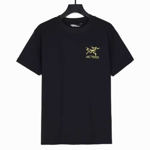 上新 基础黑金标 Arc’Teryx始祖鸟24Ss基础经典Logo印花短袖.前后印花 定制面料洗水后260克重双纱100%精梳全棉面料 印花工艺，螺纹定织定染无