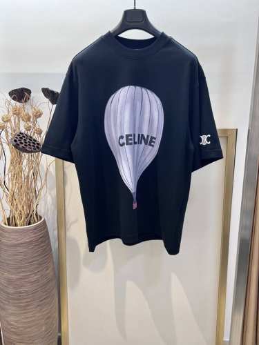 Size：S M L Xl 阔版黑白两色 男女同款 Cel*Ne 赛琳 2025Fw春夏系列旅行热气球直喷印花配以经典凯旋门印花重磅纯棉配以廓形宽松版半袖T恤