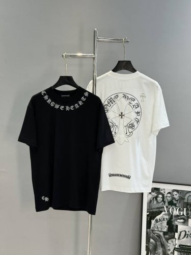Chrome Hearts*克罗心25S春夏新款T.克罗心标识绣花设计.领口立体绣花.后背大面积绣花搭配原厂五金.潮人必备款推荐.定制260G纯棉面料，舒适柔软