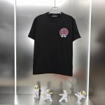 克罗心 Ch 2025春夏新款男女同款短袖T恤 定制专属300克重双纱纯棉面料 定制原版工艺螺纹车工 立体中空绣拱桥绣工艺设计 颜色 黑色 白色 尺码 S-2X