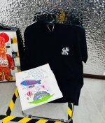Mlb 带Nfc芯片识别高版本 高版本带芯片Mlb夏季新花印花休闲宽松情侣款 短袖T恤 1050 细节:版本一比一复刻 吊牌 领标 水洗 面料 采用40织双纱3
