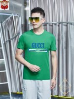 直 品牌 Gucci 古奇 胖子福音 原单男士休闲短袖T恤，2025春夏新品，定制胸前顶级Logo 工艺、搭配整件细节 品质及剪裁设计都堪称一流，定制进口丝光棉