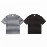 Ami Paris 艾米 25Ss 袖口爱心刺绣设计条纹圆领情侣短袖T恤-顶级版本 Color：灰色 咖色 Size：S M L Xl Nomber：25882
