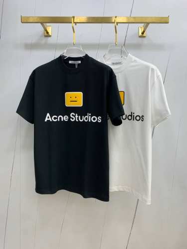 acne2025新款原单男士休闲打底短袖T恤！高端定制 高版本 时尚百搭爆款宽松版型原版进口420克双股纯棉面料 螺纹袖口.领口衣摆 手感超柔软细腻 穿着亲肤舒
