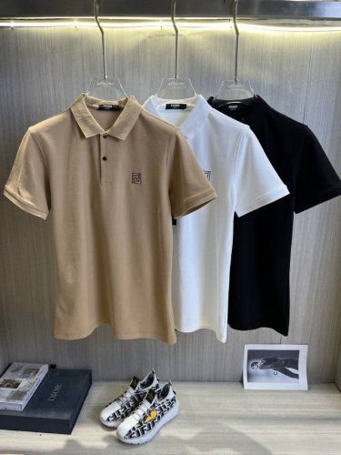 fendi芬迪 2025春夏新款男士原单翻领Polo衫系列出货 简洁时尚百搭 高端品质 定制进口双股丝光珠地棉面料 穿着舒适 透气 档次高很有质感 简单大方得体