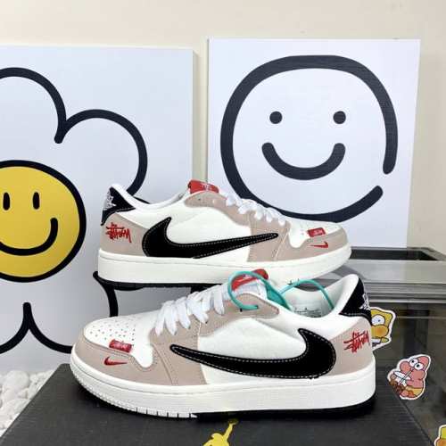 Nike Aj1 Jordan Air Jordan 1 Low Aj低帮联名白红倒钩 码数36-44 男女现货