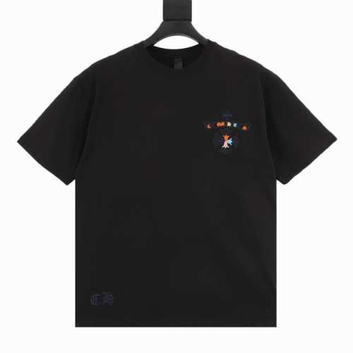 Chrome Hearts 克罗心 彩色马蹄刺绣短袖T恤 采用直喷进口机器印花 五金辅料均开磨定制 正确配置 黑色2025克罗心正品包装 280克定制定染双纱棉