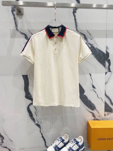Gucci 古驰 翻领polo衫 品牌字母Logo刺绣织带拼色领口 官方同步 商务首选 时尚个性 百搭潮流 纯原品质 原版面料 吊牌 领标 水洗麦 三标齐全 颜