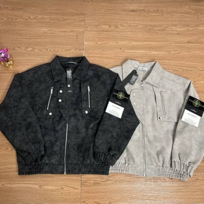 Stone Island 石头岛pu皮机能拉链棒球服夹克外套 甄选品质 实拍可见 面料采用高品质优质三防正品pu泼墨皮面料防雨防风设计 多处机能拉链设计 拼接设